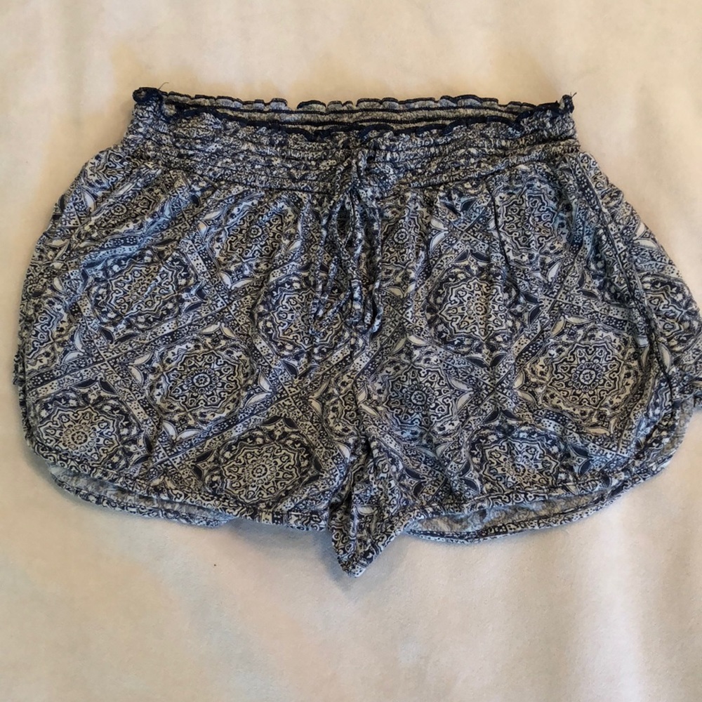Blue and White American Eagle Shorts